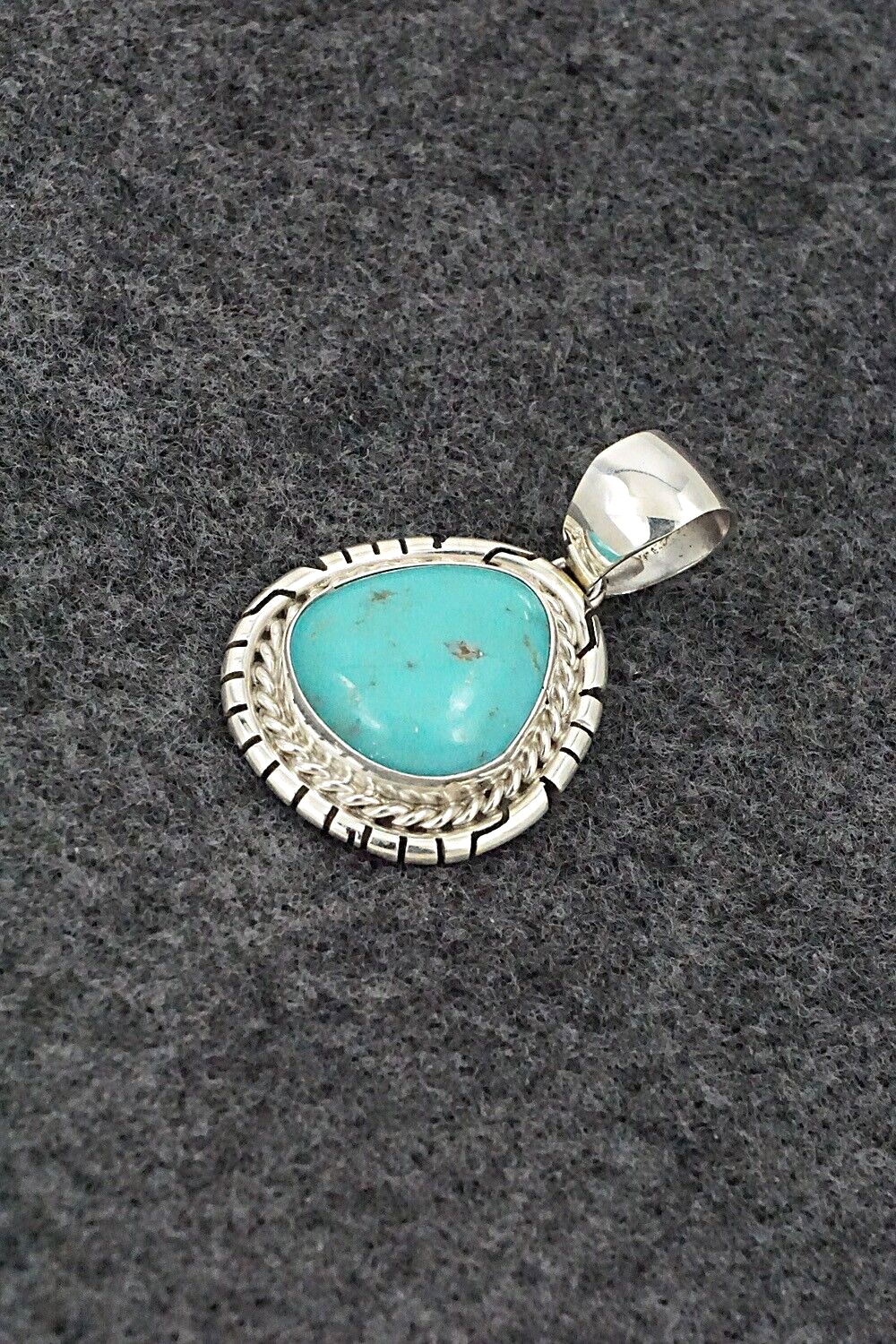 Turquoise & Sterling Silver Pendant - Johnny Frank