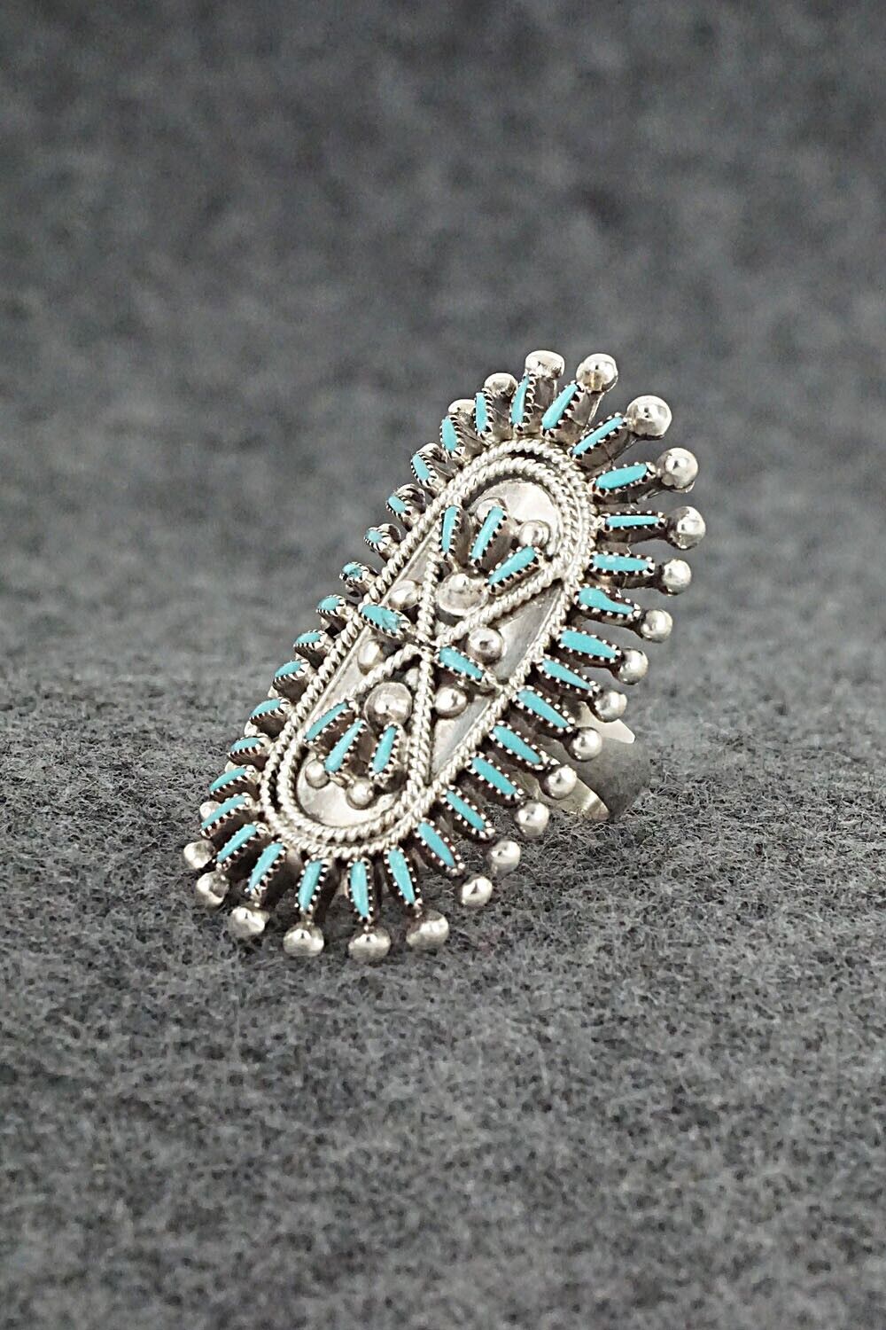 Turquoise & Sterling Silver Ring - Vincent Johnson - Size 7