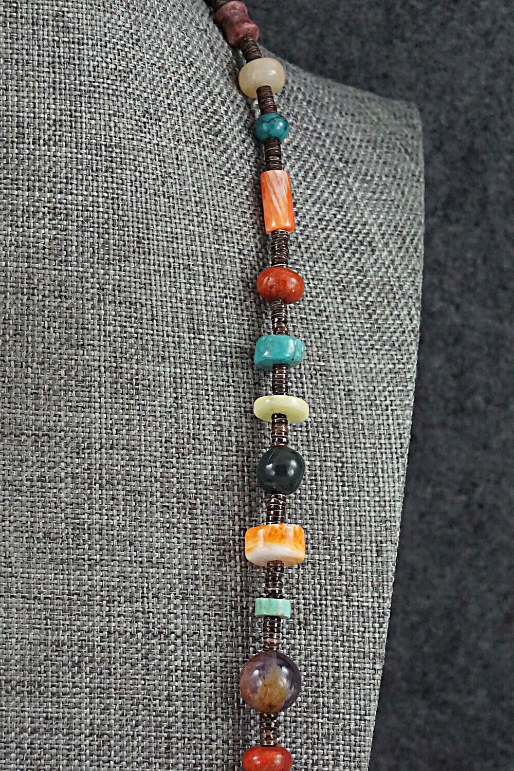 Multi-Stone and Sterling Silver Necklace - Helen Tsosie