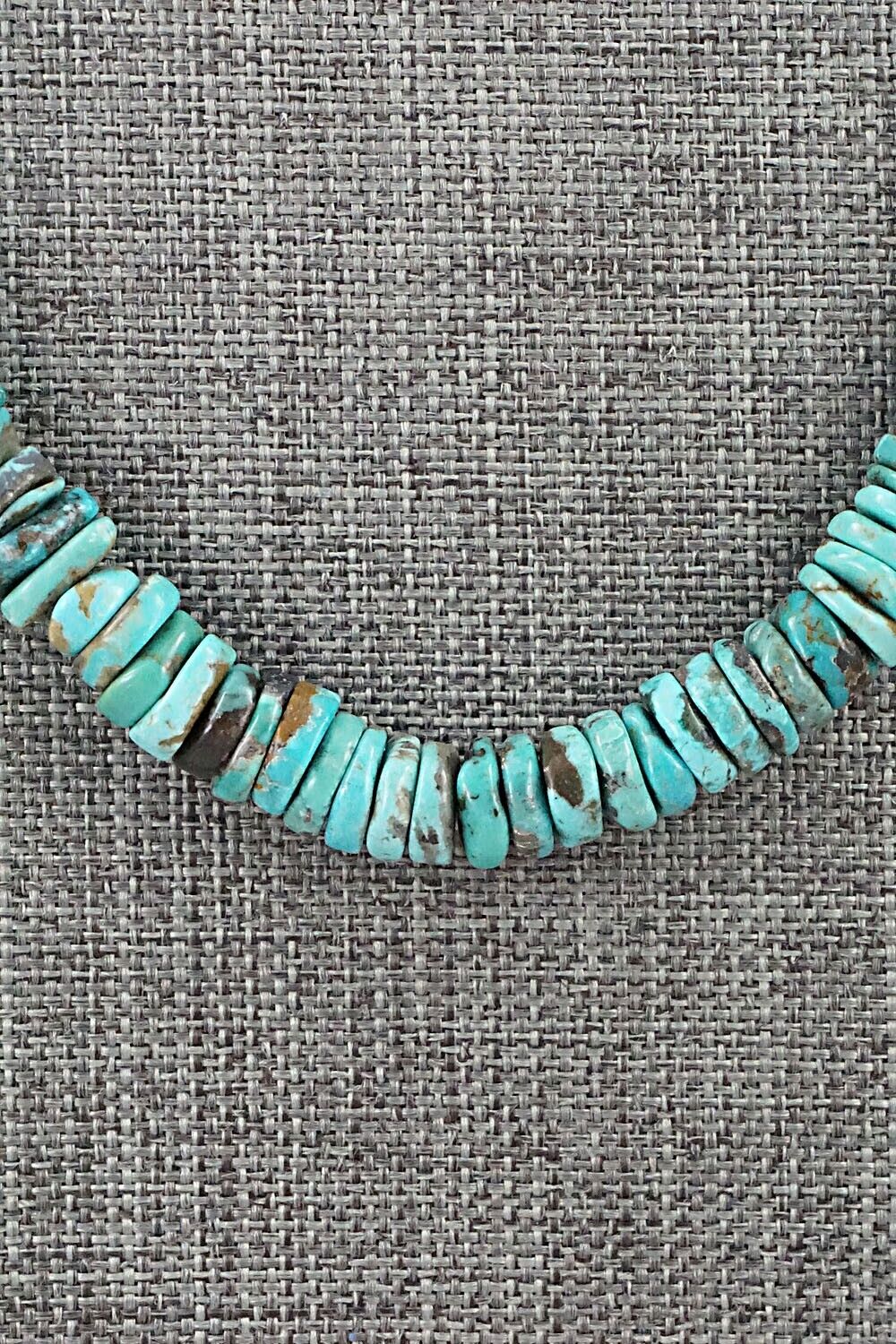 Turquoise & Sterling Silver Necklace 18" - Doreen Jake