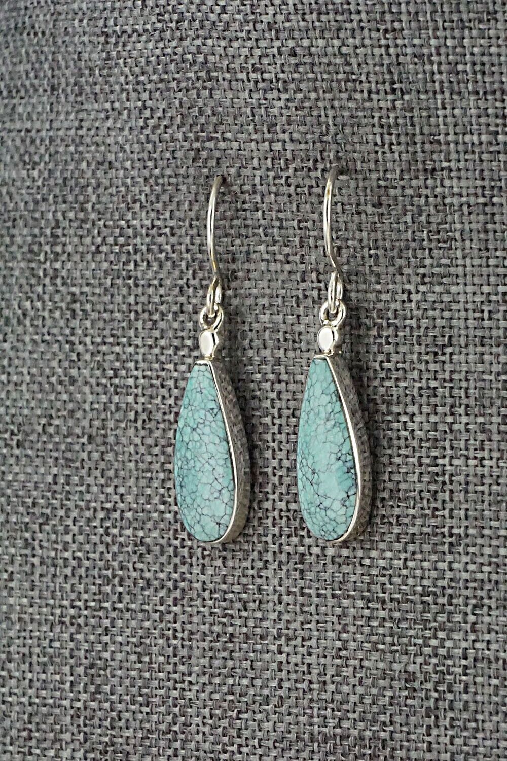 Turquoise & Sterling Silver Earrings - Kenneth Bitsie
