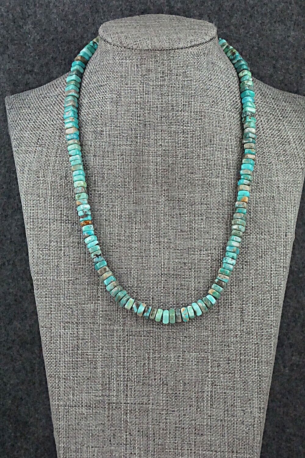 Turquoise & Sterling Silver Necklace 18" - Doreen Jake