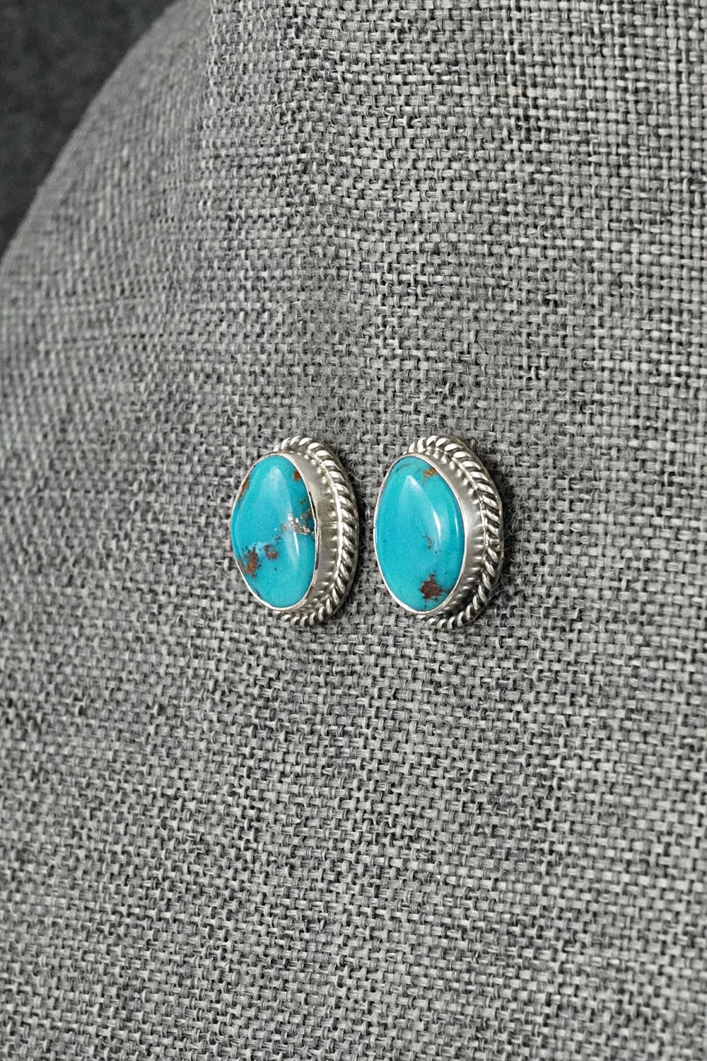 Turquoise & Sterling Silver Earrings - Eugene Gruber