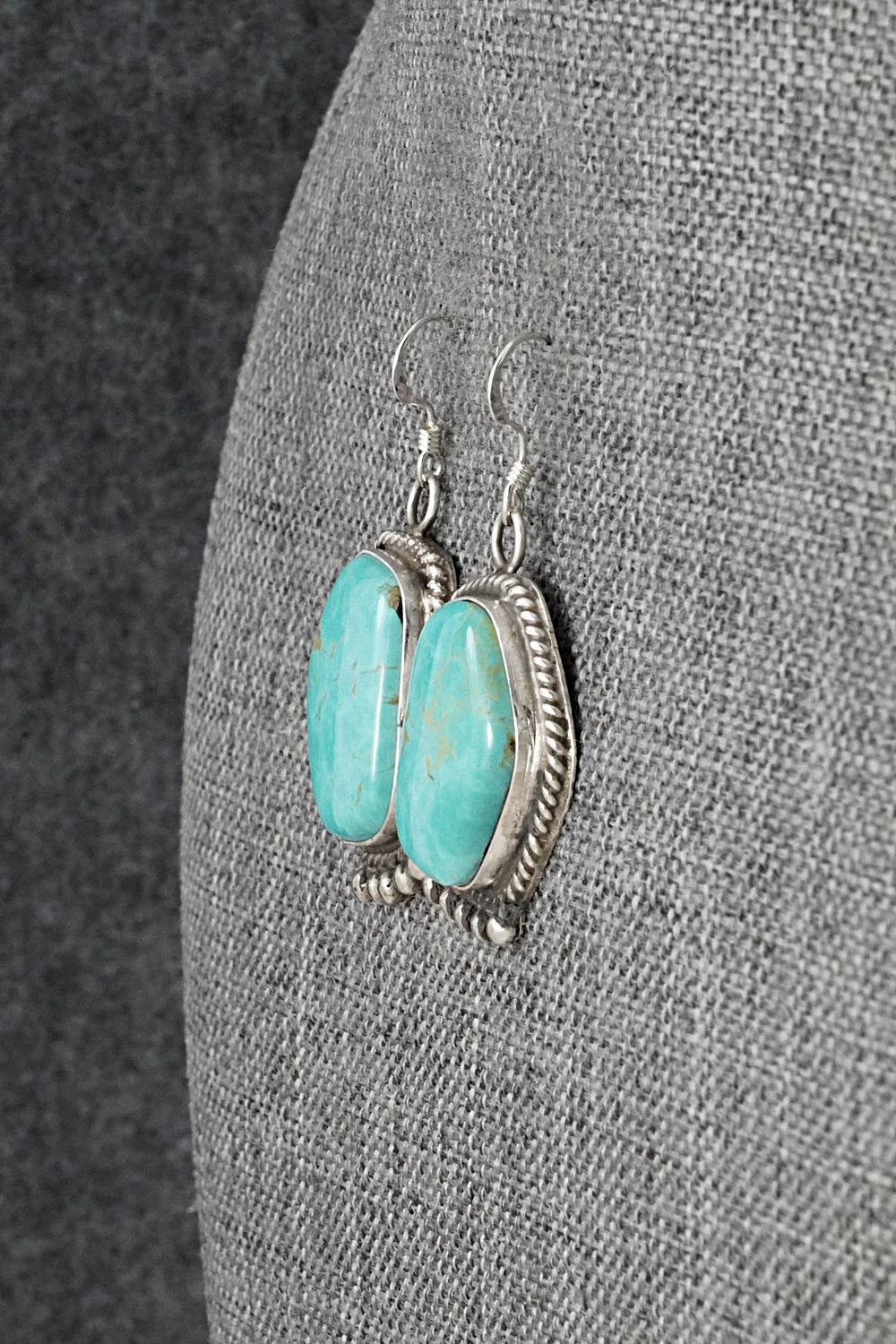 Turquoise & Sterling Silver Earrings - Leona Delgarito