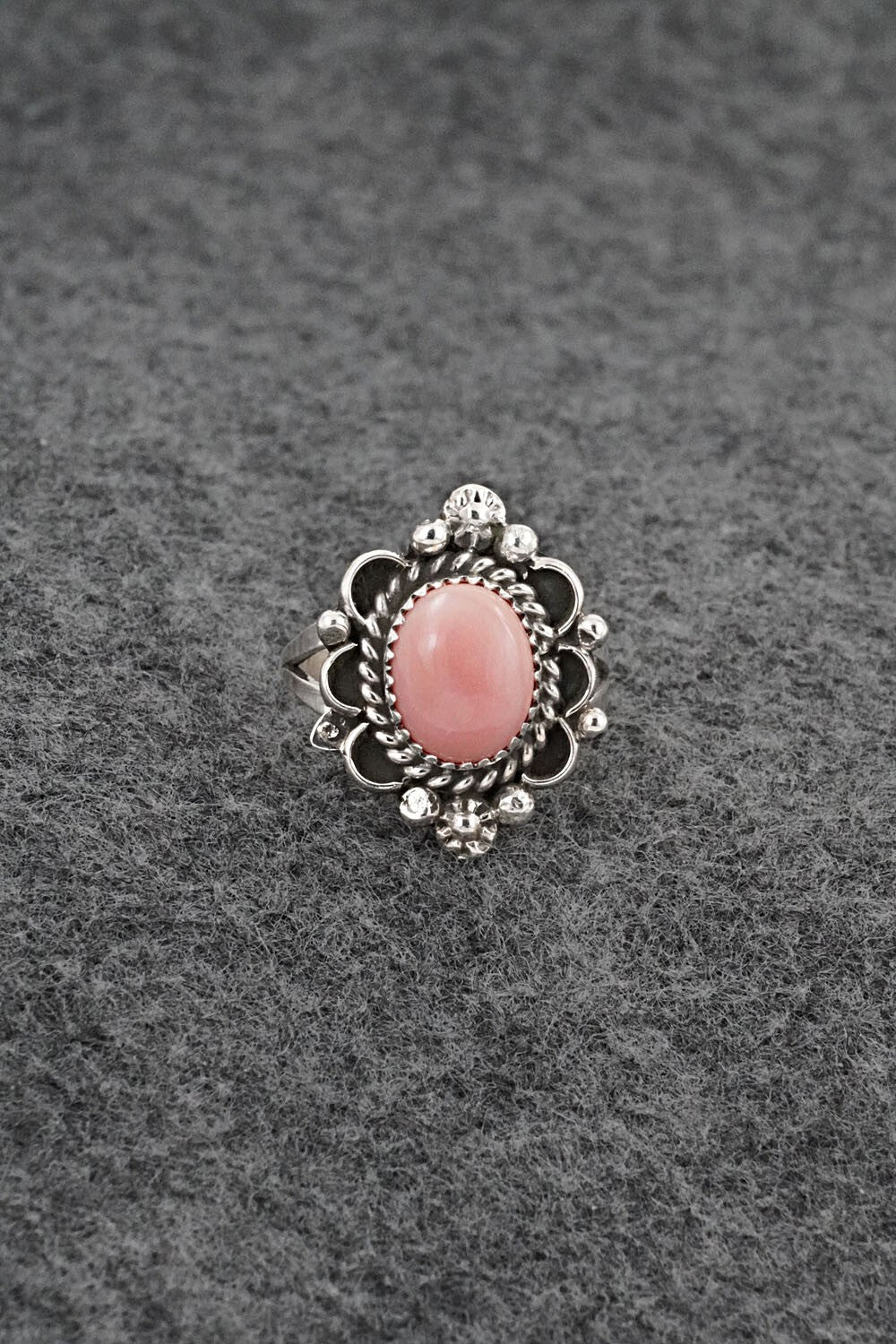 Conch Shell & Sterling Silver Ring - Frieda Martinez - Size 6.25