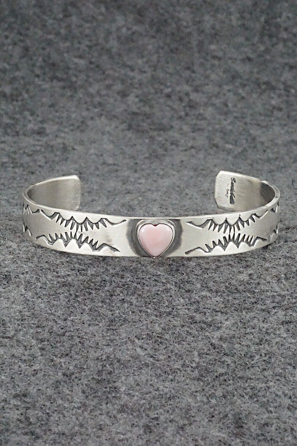 Pink Conch Shell & Sterling Silver Bracelet - Gary Sandoval