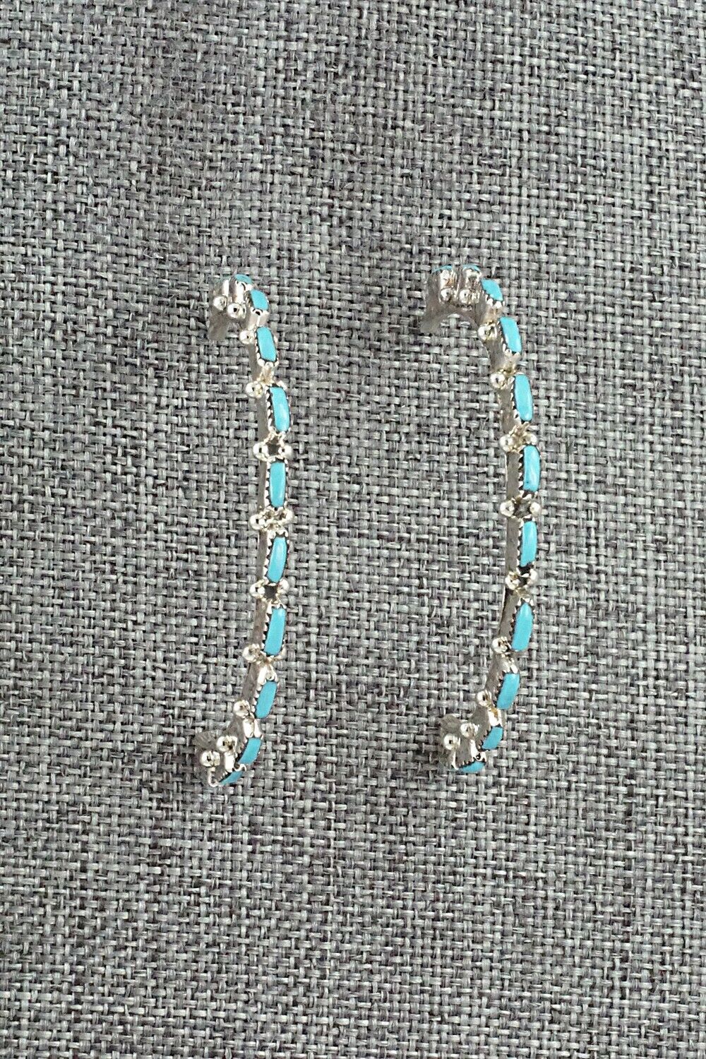 Turquoise & Sterling Silver Hoop Earrings - Aurelia Hughte