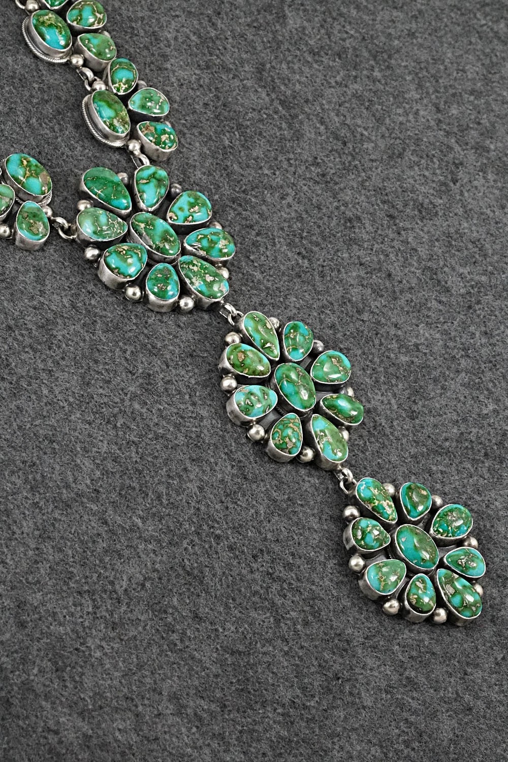 Turquoise & Sterling Silver Necklace and Earrings Set - Kathleen Livingston