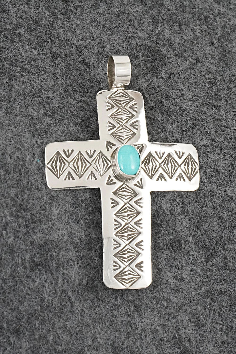 Turquoise & Sterling Silver Pendant - Arnold Blackgoat