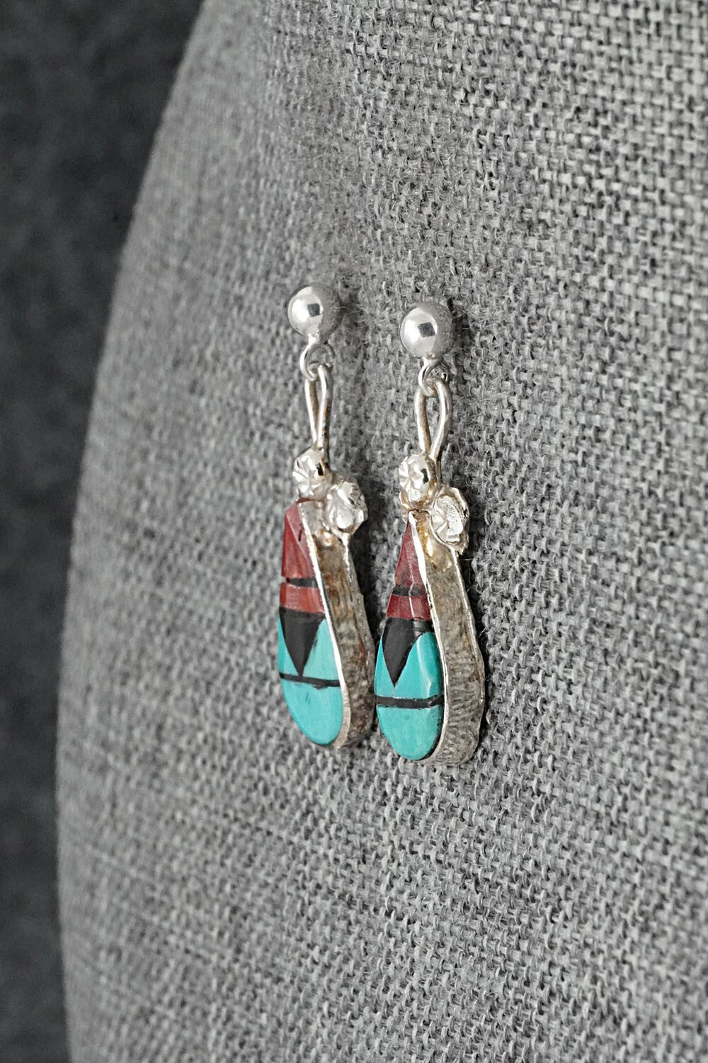 Multi Stone Inlay & Sterling Silver Earrings - Ola Eriacho