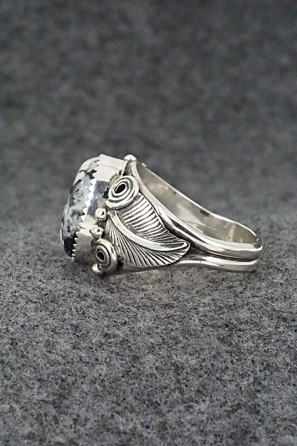 White Buffalo & Sterling Silver Ring - Davey Morgan - Size 13