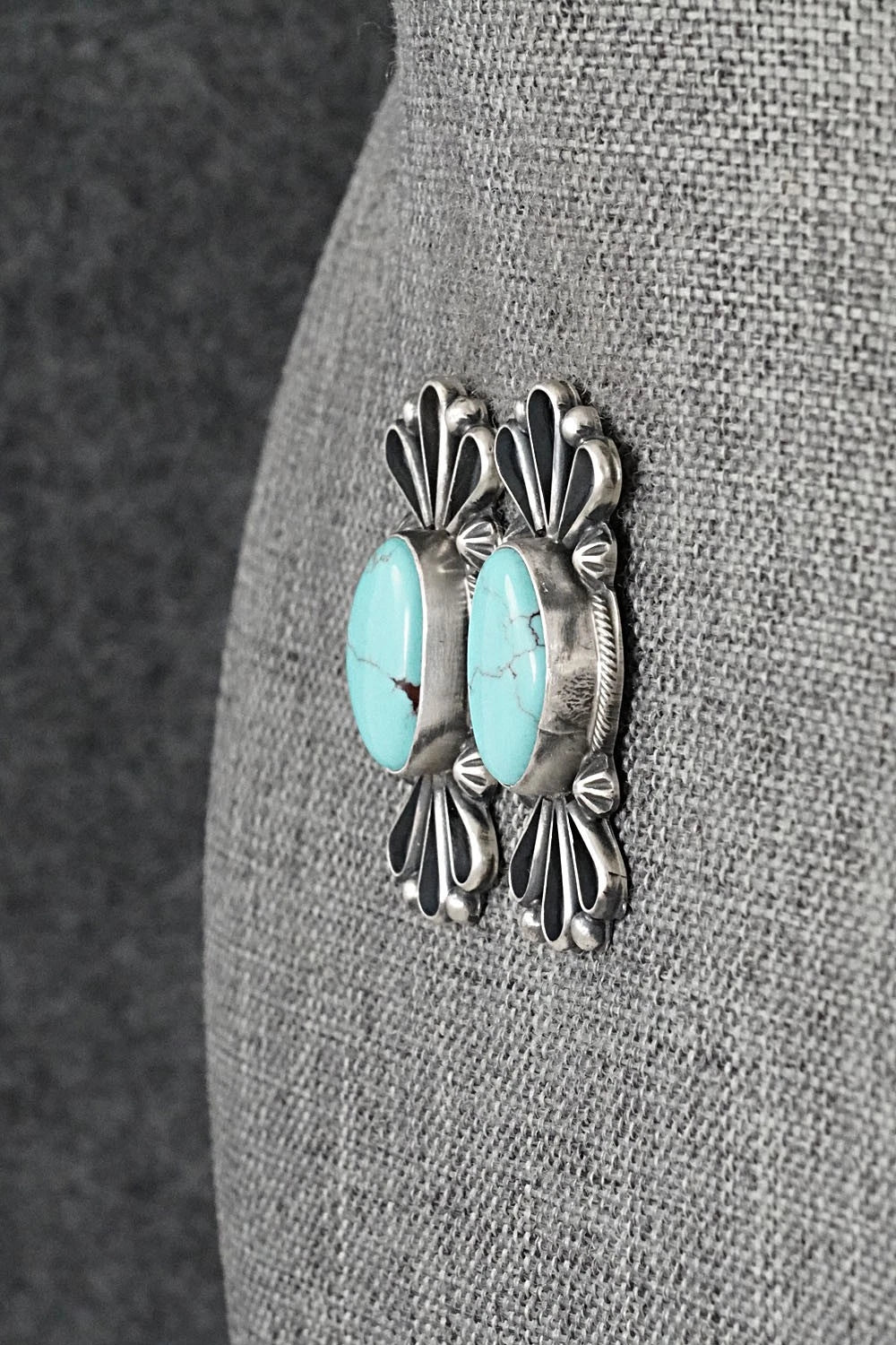 Turquoise & Sterling Silver Earrings - Bobby Johnson