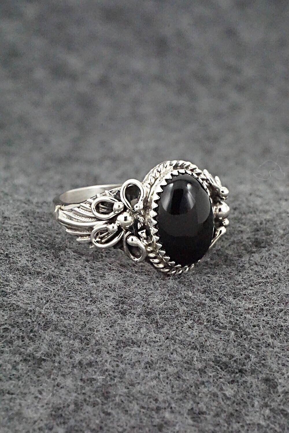 Onyx & Sterling Silver Ring - Jeannette Saunders - Size 12