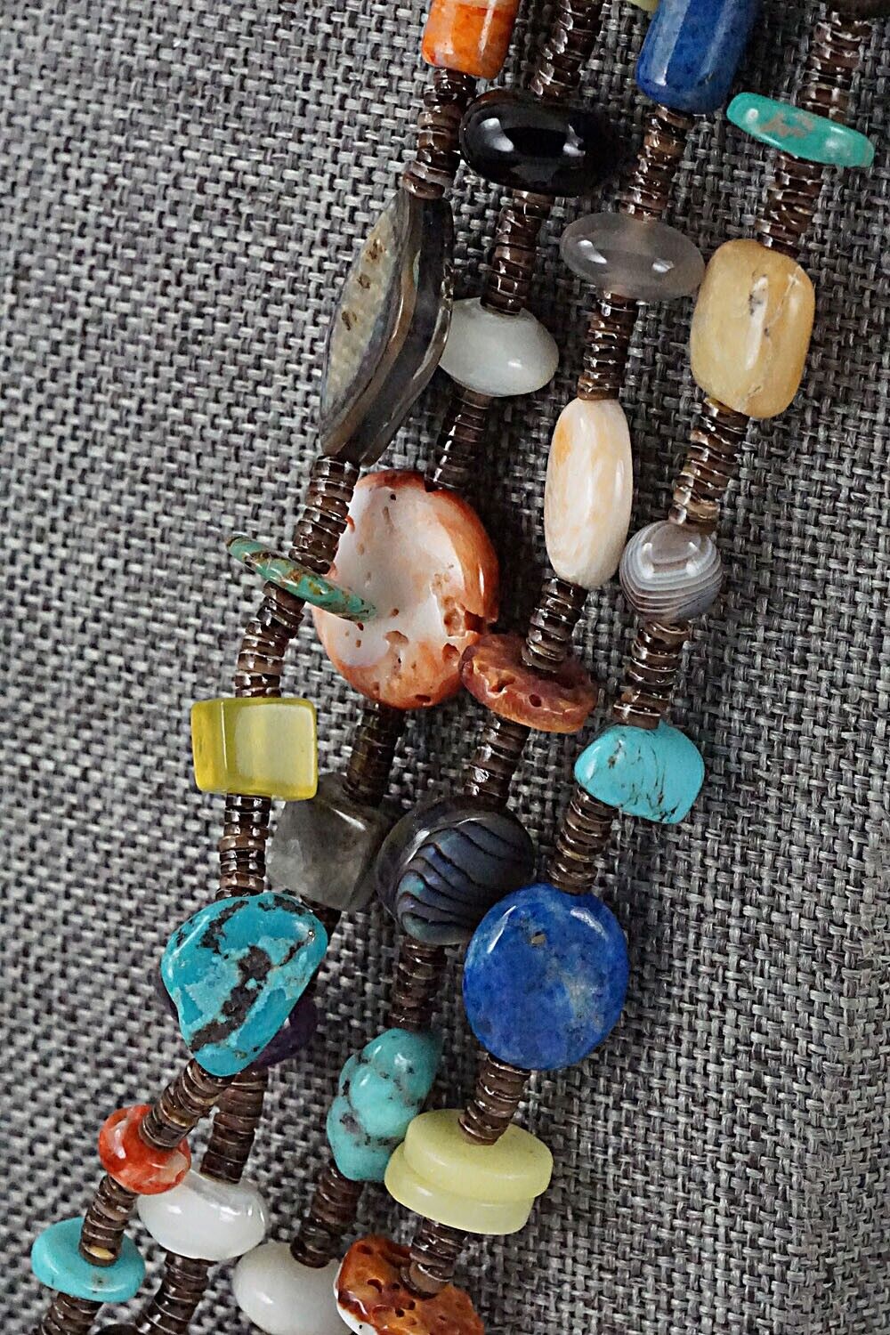 Multi Stone and Sterling Silver Necklace - Helen Tsosie