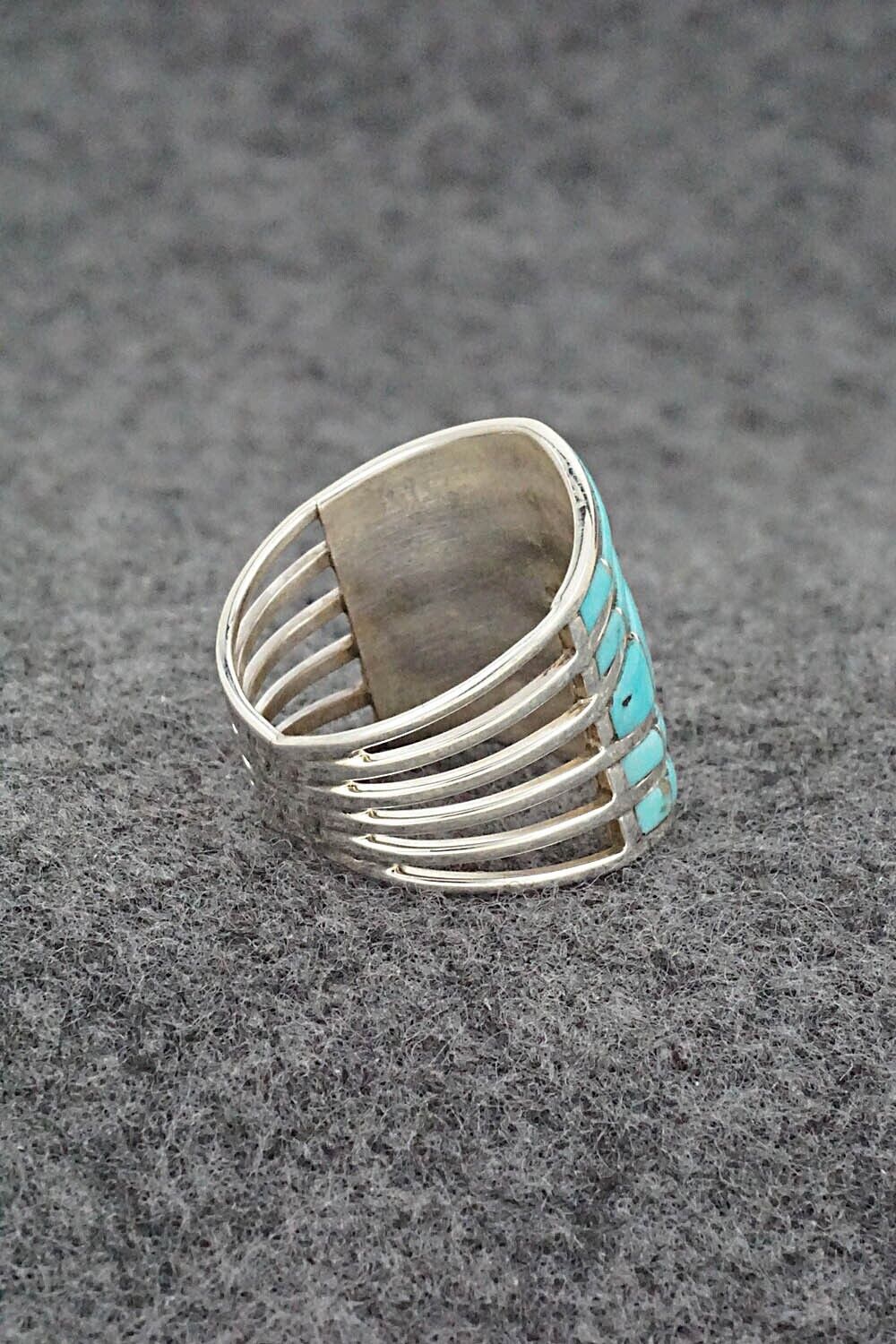 Turquoise & Sterling Silver Ring - Andrew Enrico - Size 7.5