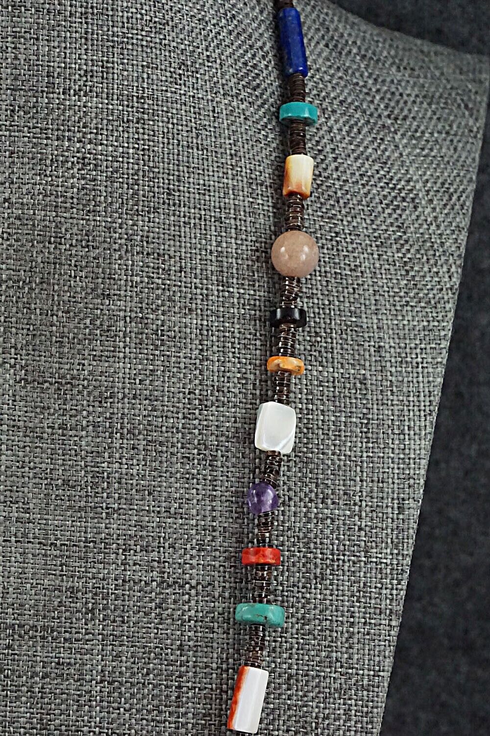 Multi-Stone and Sterling Silver Necklace - Helen Tsosie