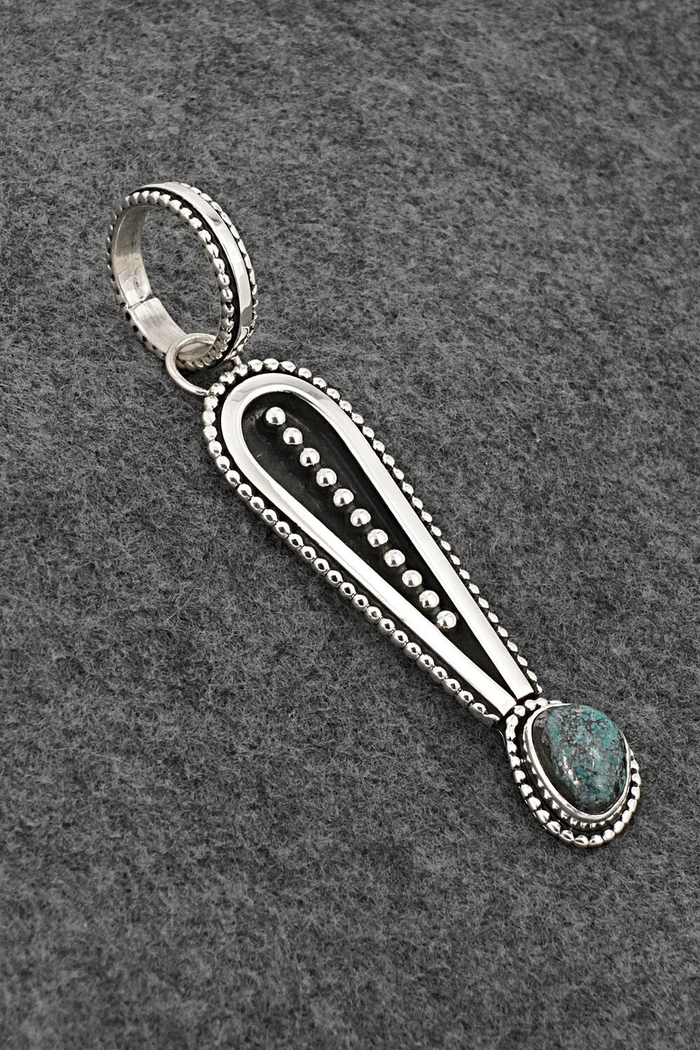 Turquoise & Sterling Silver Pendant - Jonathan Nez