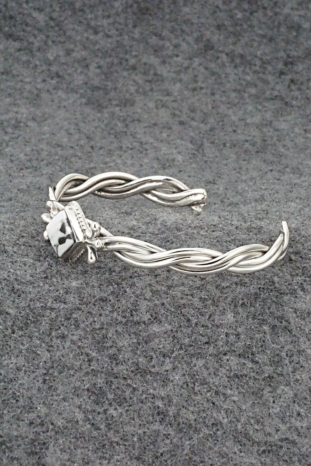 White Buffalo & Sterling Silver Bracelet - Leroy Silversmith