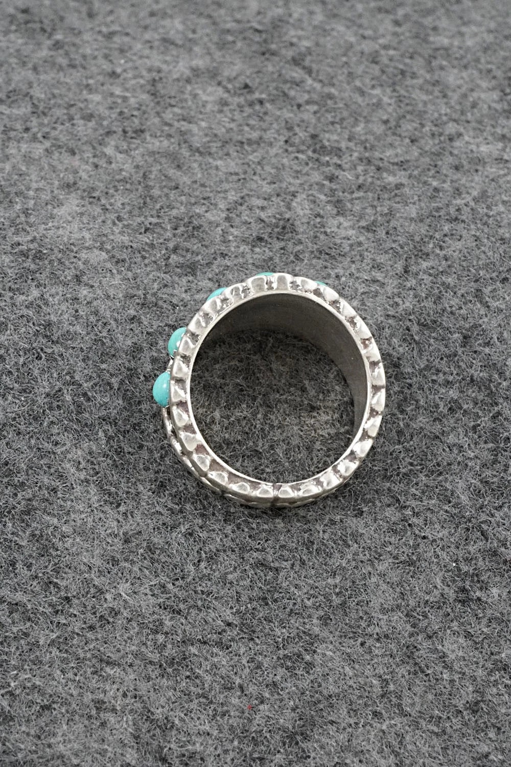 Turquoise & Sterling Silver Ring - Harry B. Yazzie - Size 9.5