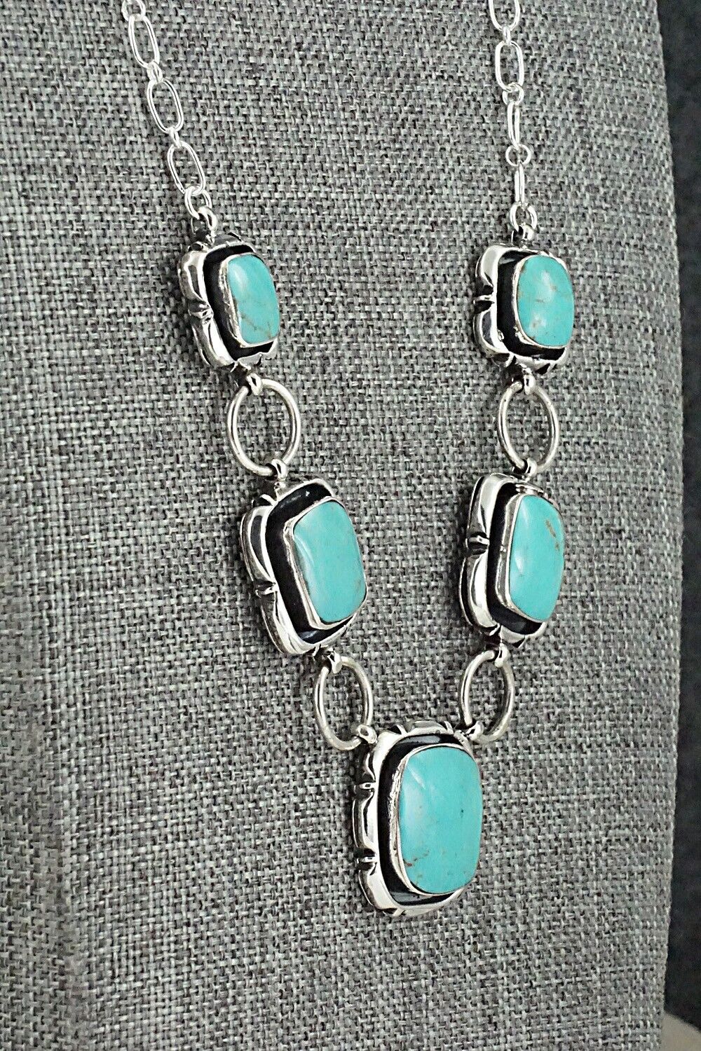 Turquoise & Sterling Silver Necklace - Mike Smith