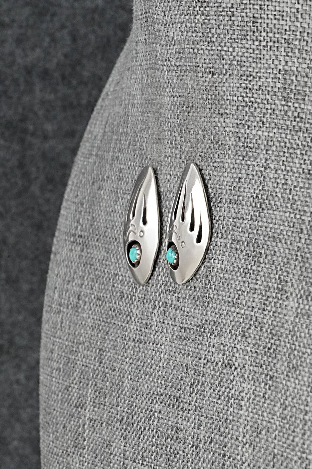 Turquoise & Sterling Silver Earrings - Ervin Begay