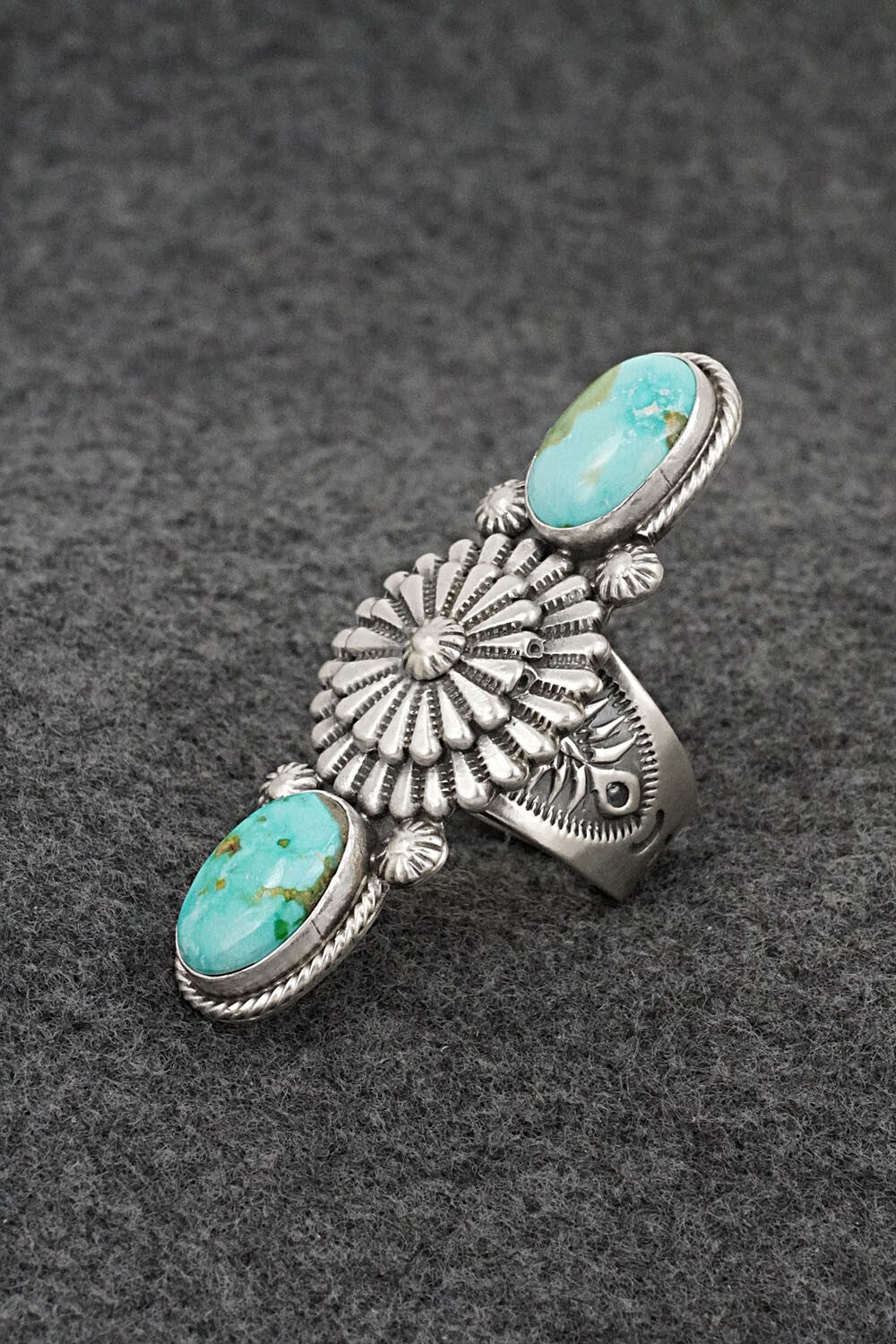 Turquoise & Sterling Silver Ring - Samuel Yellowhair - Size 7