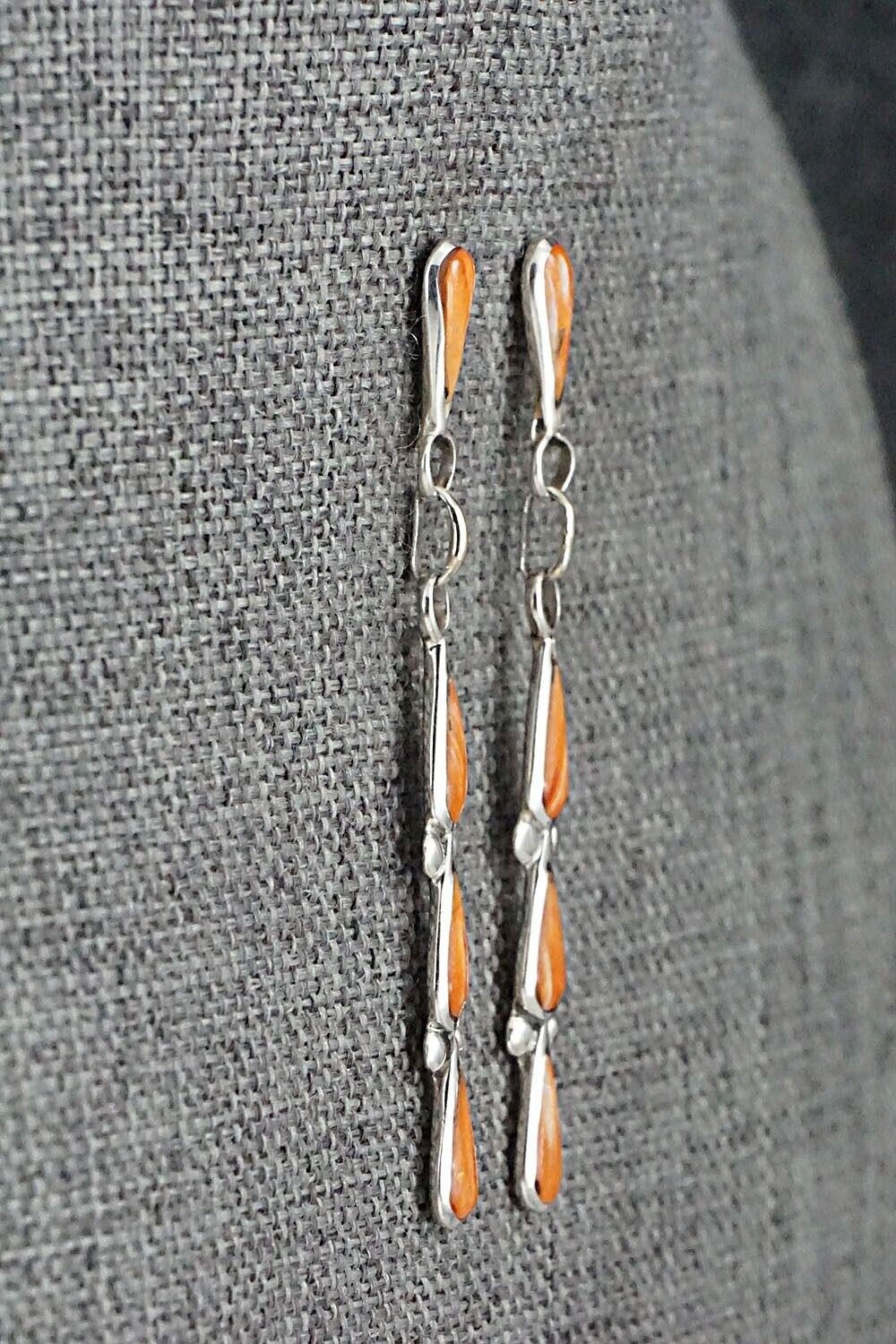 Spiny Oyster & Sterling Silver Earrings - Angela Gasper