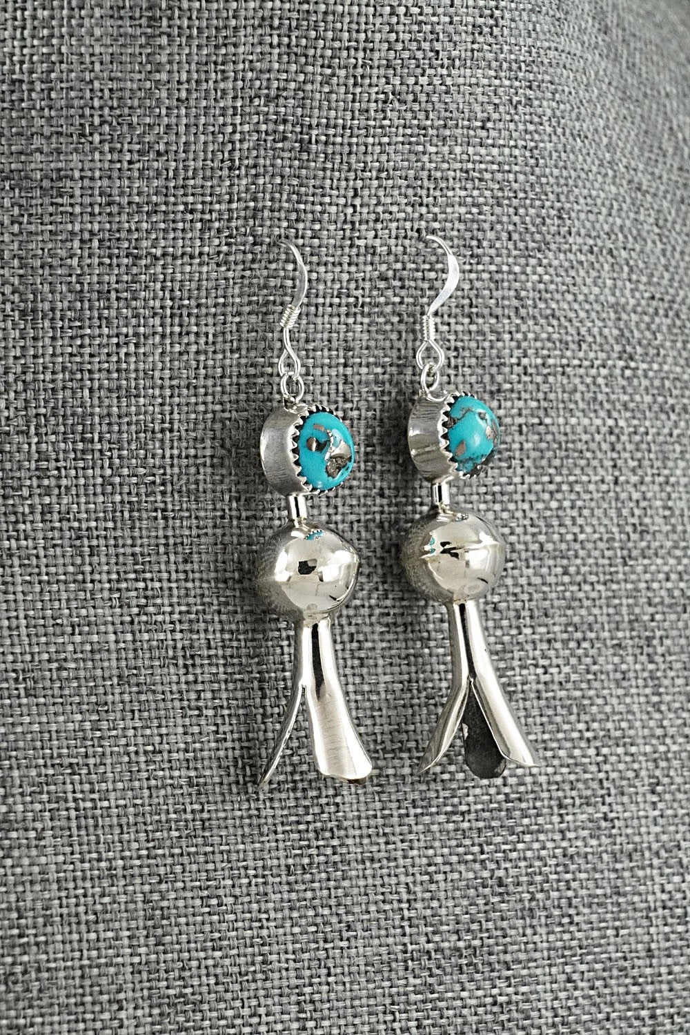 Turquoise & Sterling Silver Blossom Earrings - Emily Tsosie