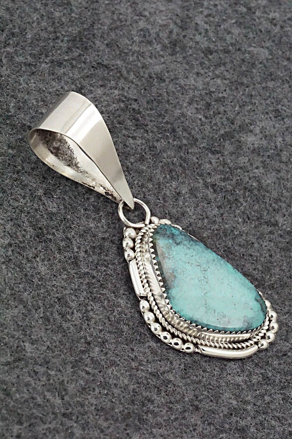 Turquoise & Sterling Silver Pendant - Kenny Calavaza