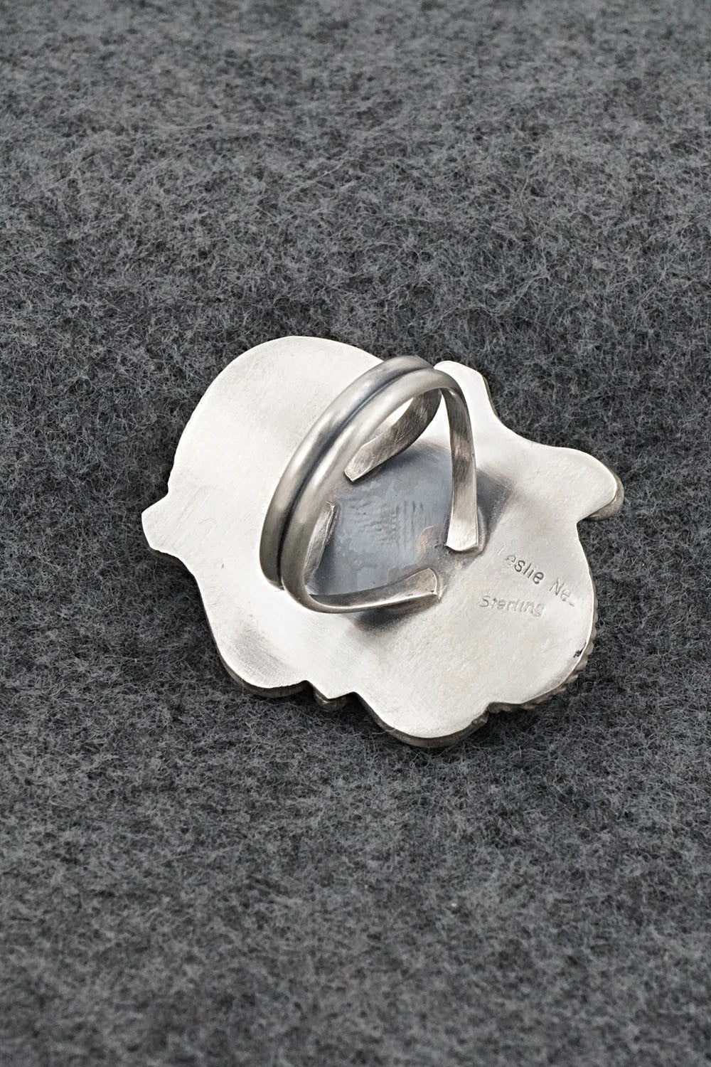 Turquoise & Sterling Silver Ring - Leslie Nez - Size 8