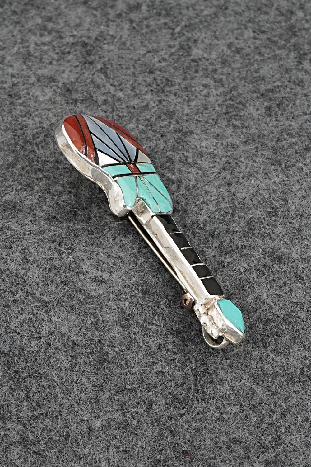 Multi-Stone & Sterling Silver Pendant/Pin - Ola Eriacho