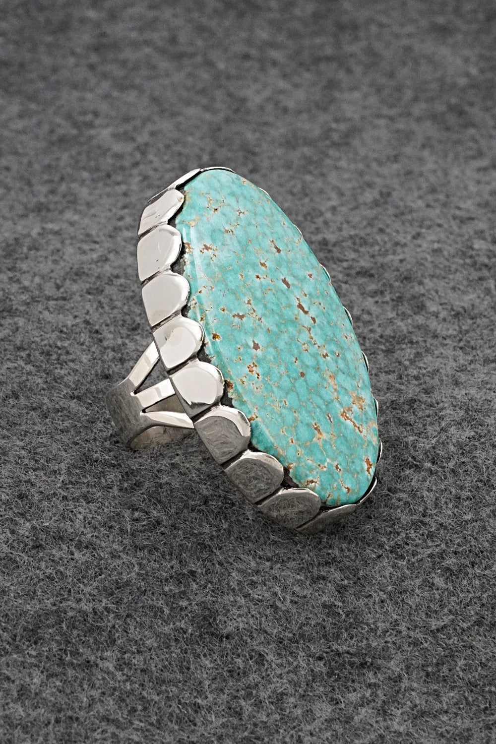 Turquoise & Sterling Silver Ring - Ella Linkin - Size 7.5