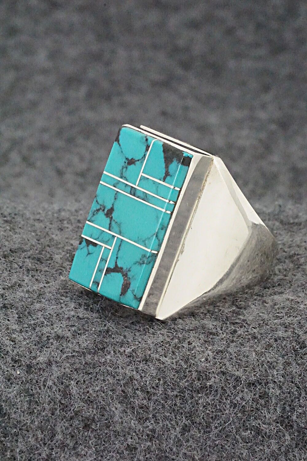 Turquoise & Sterling Silver Ring - Wilbert Gray - Size 11.75