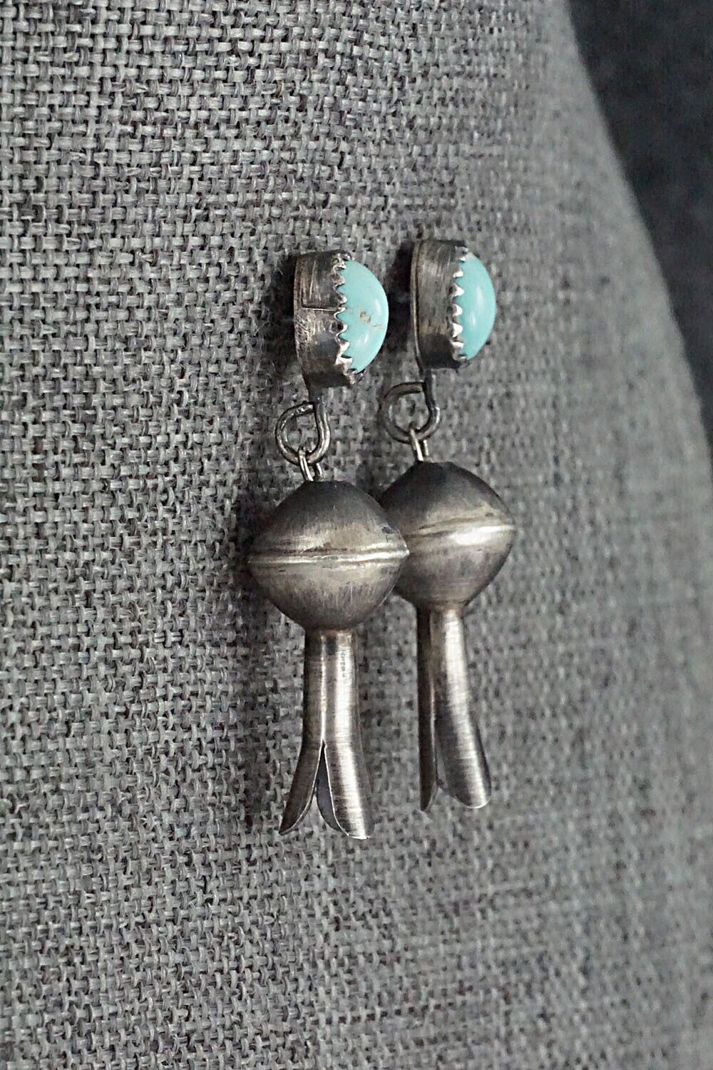 Turquoise & Sterling Silver Blossom Earrings - Shirley Lee
