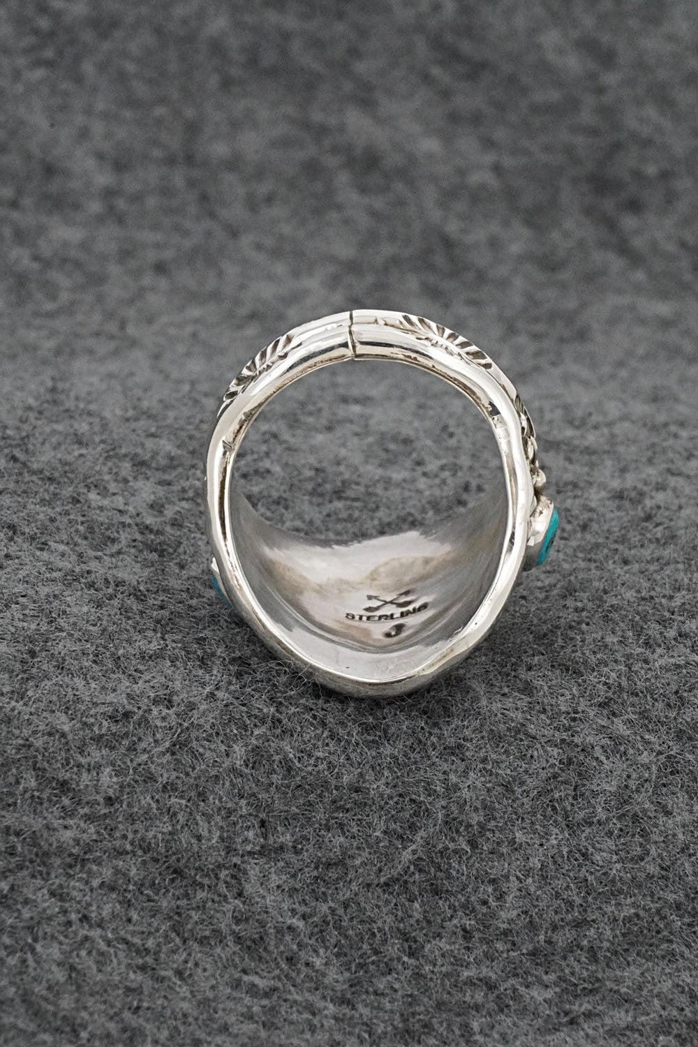 Turquoise & Sterling Silver Ring - Melvin Jones - Size 11