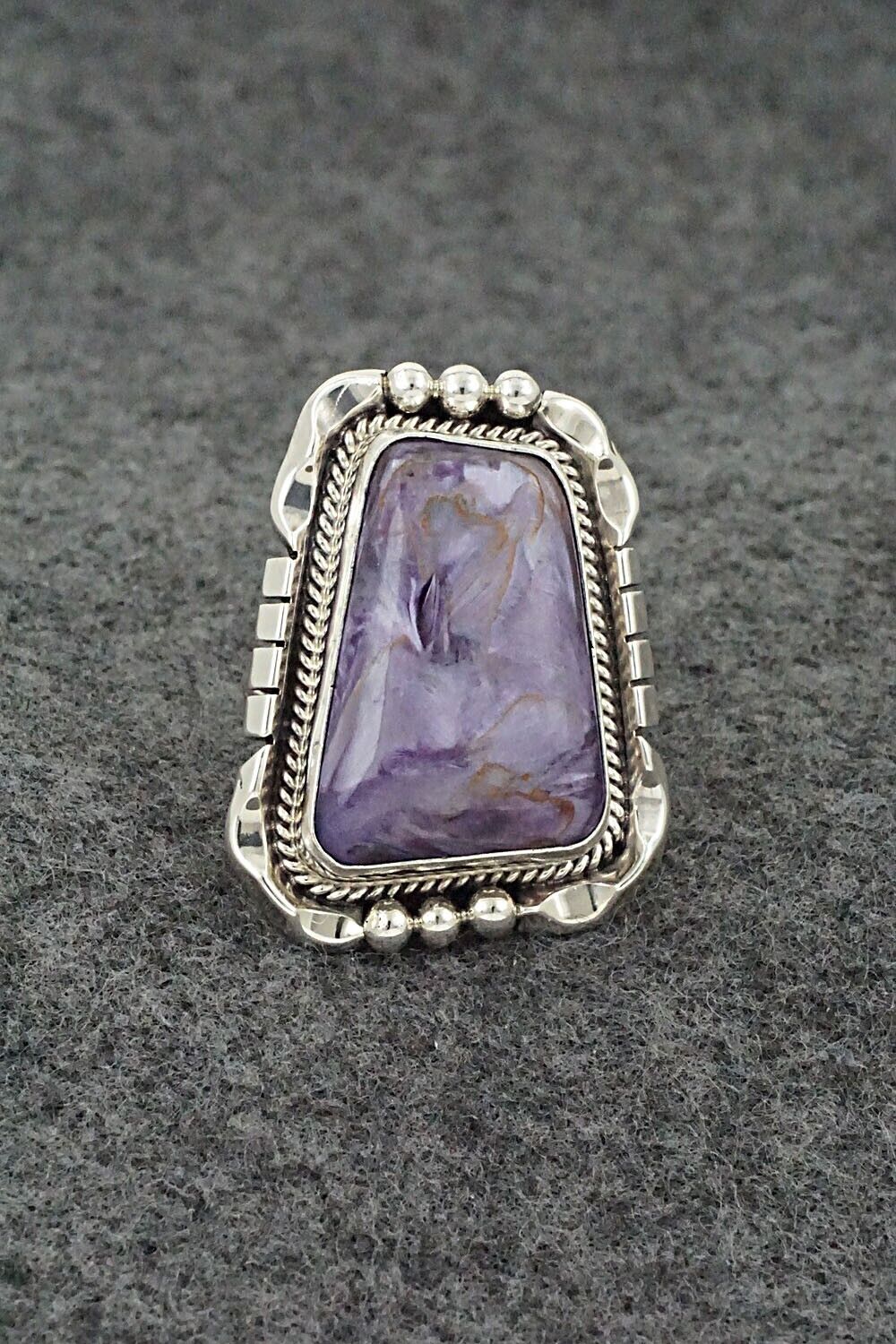 Charoite & Sterling Silver Ring - Samuel Yellowhair - Size 7.75