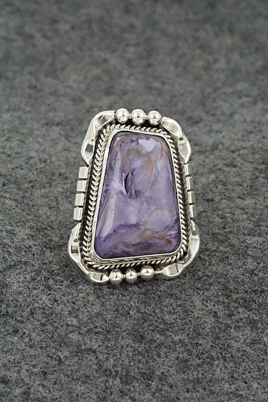 Charoite & Sterling Silver Ring - Samuel Yellowhair - Size 7.75