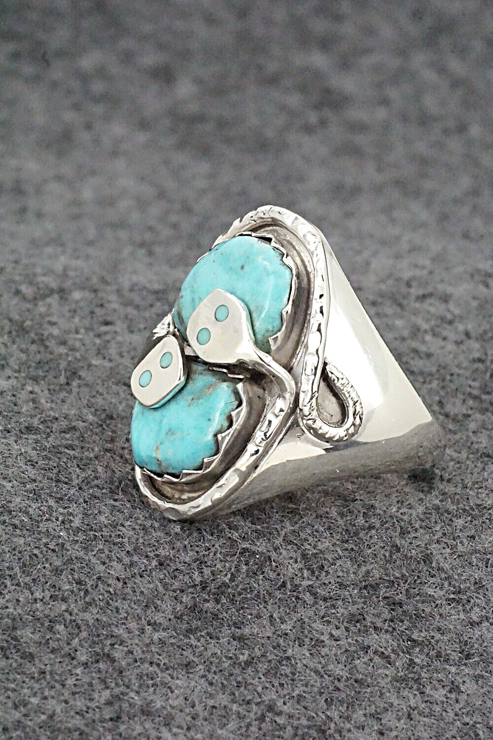 Turquoise & Sterling Silver Ring - Joy Calavaza - Size 12