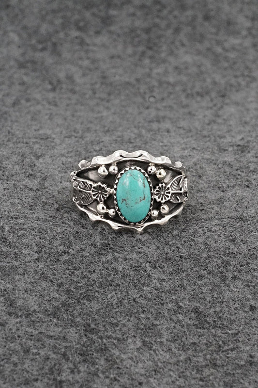 Turquoise & Sterling Silver Ring - Genevieve Francisco - Size 12