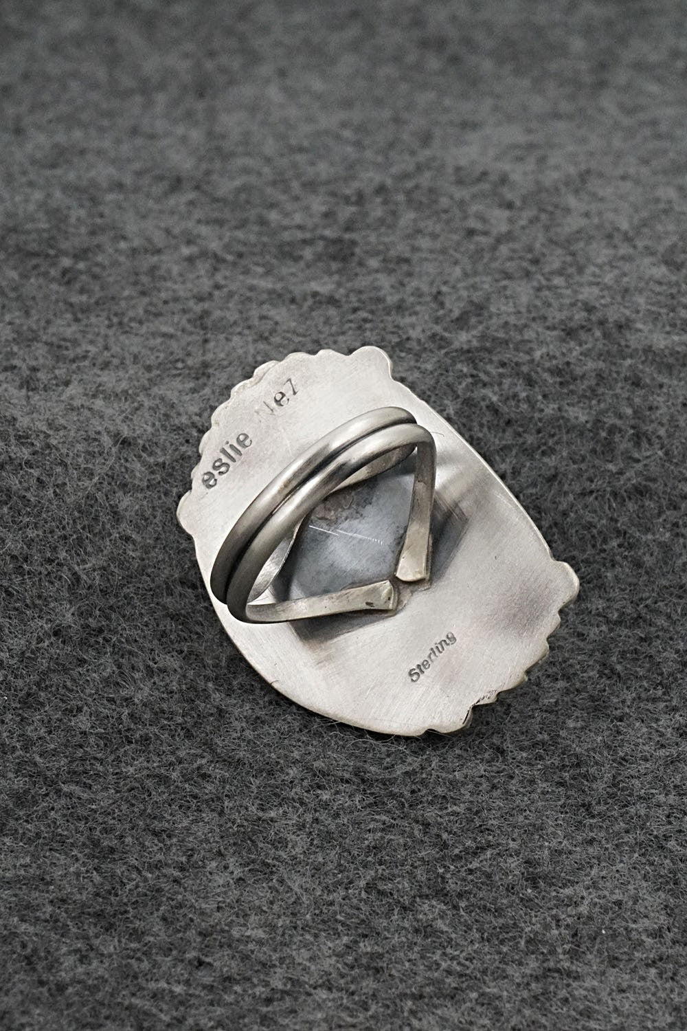 Turquoise & Sterling Silver Ring - Leslie Nez - Size 9.5