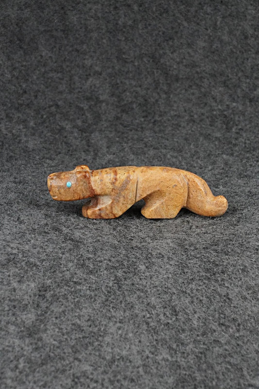 Mountain Lion Zuni Fetish Carving - Reynold Lunasee