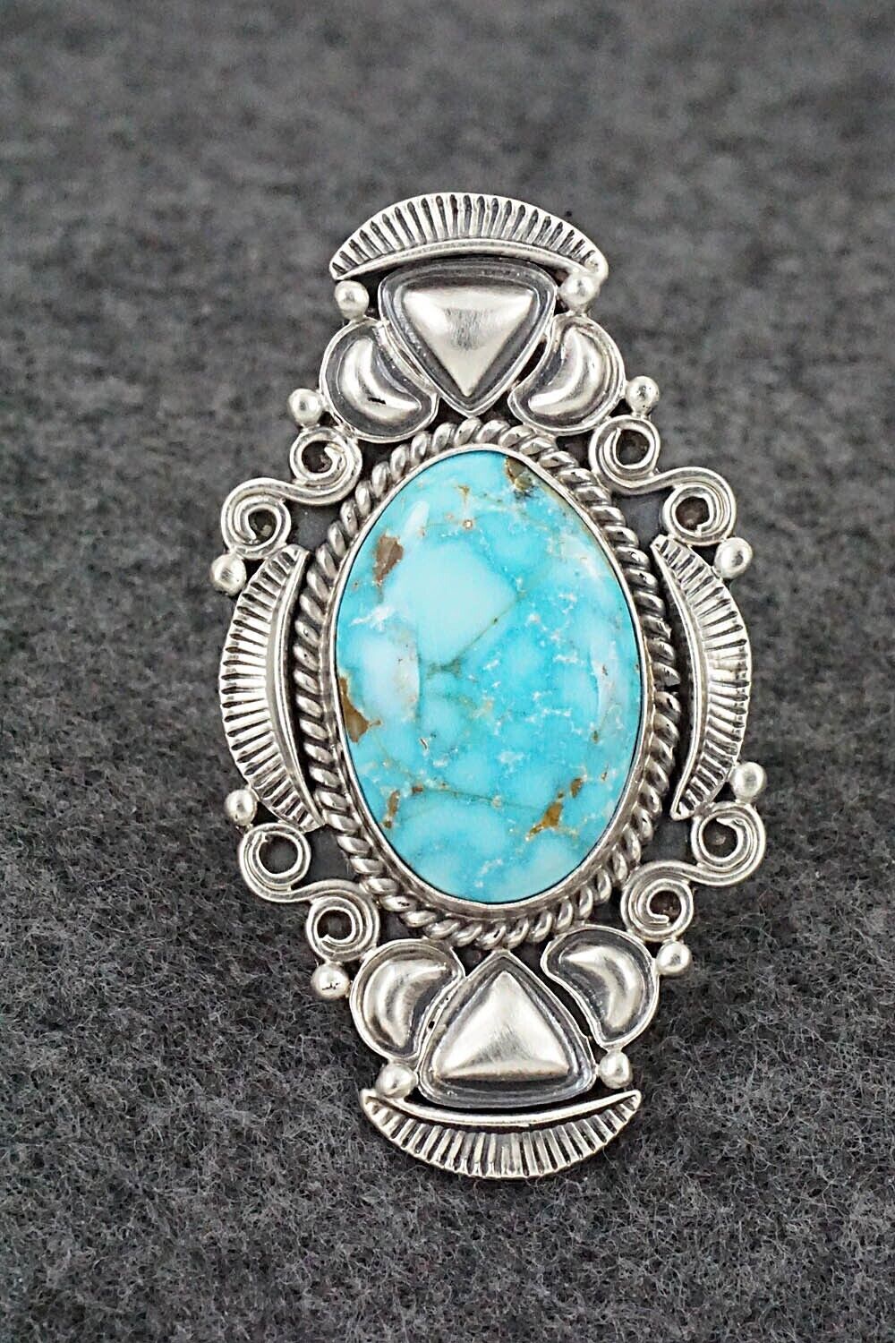 Turquoise & Sterling Silver Ring - Derrick Gordon - Size 9