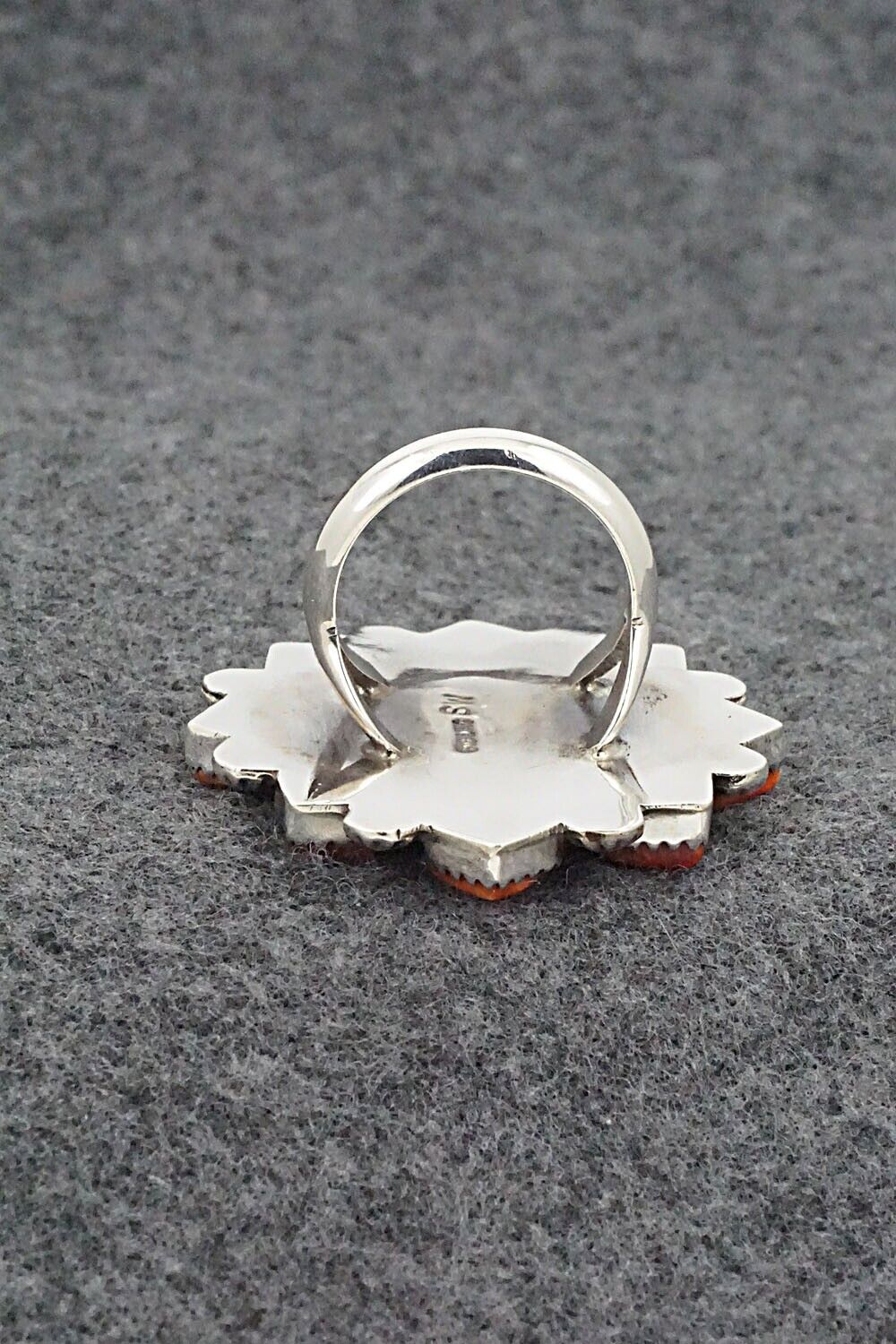 Spiny Oyster and Sterling Silver Ring - Selina Warner - Size 8