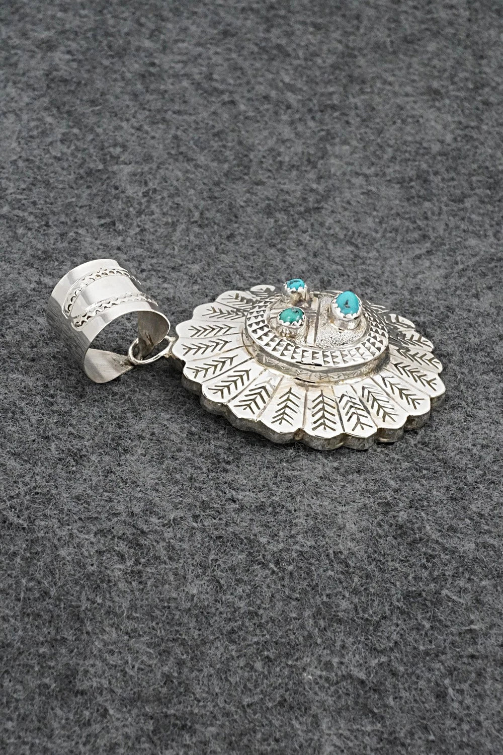 Turquoise & Sterling Silver Pendant - Alonzo Mariano