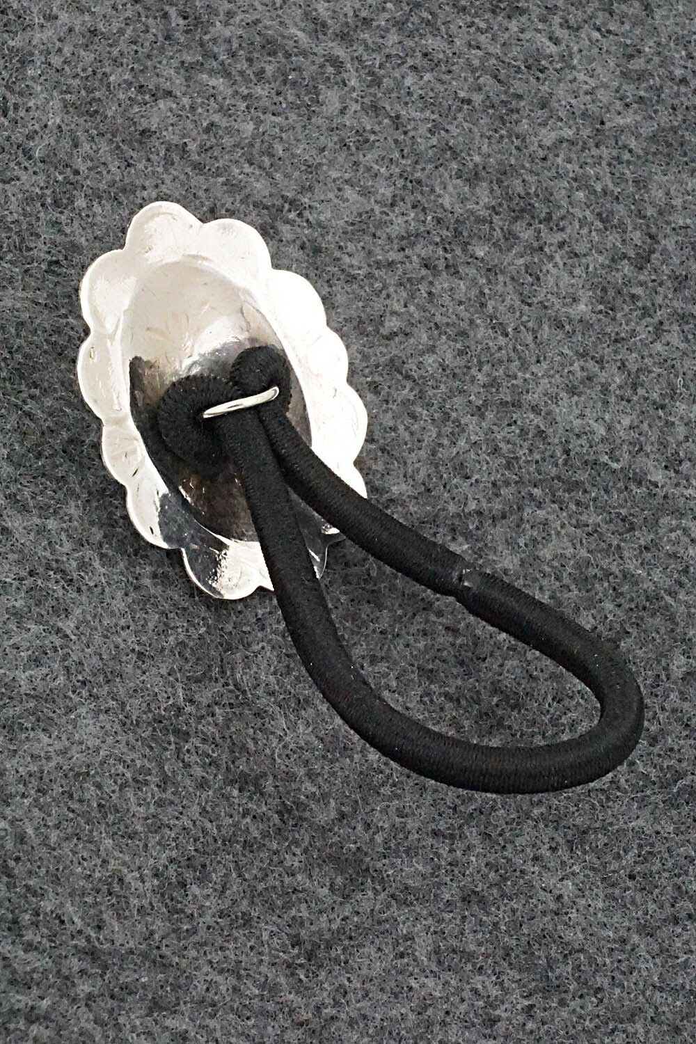 Turquoise & Sterling Silver Hair Tie - Bertha Begay