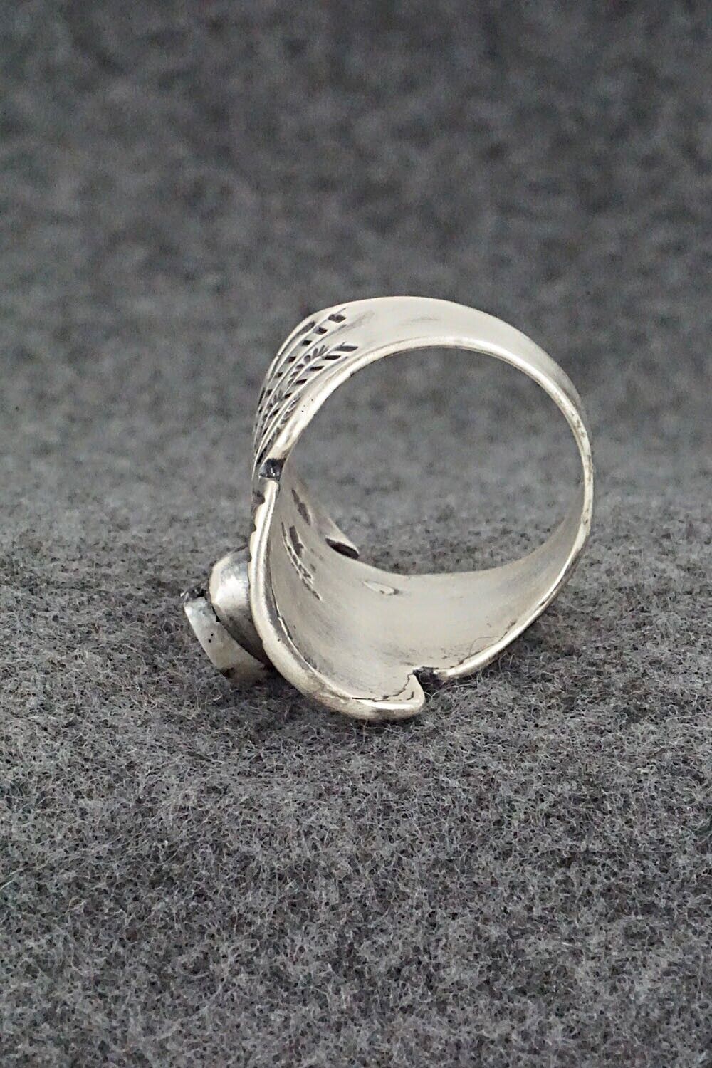White Buffalo and Sterling Silver Ring - Raymond Coriz - Size 8.5