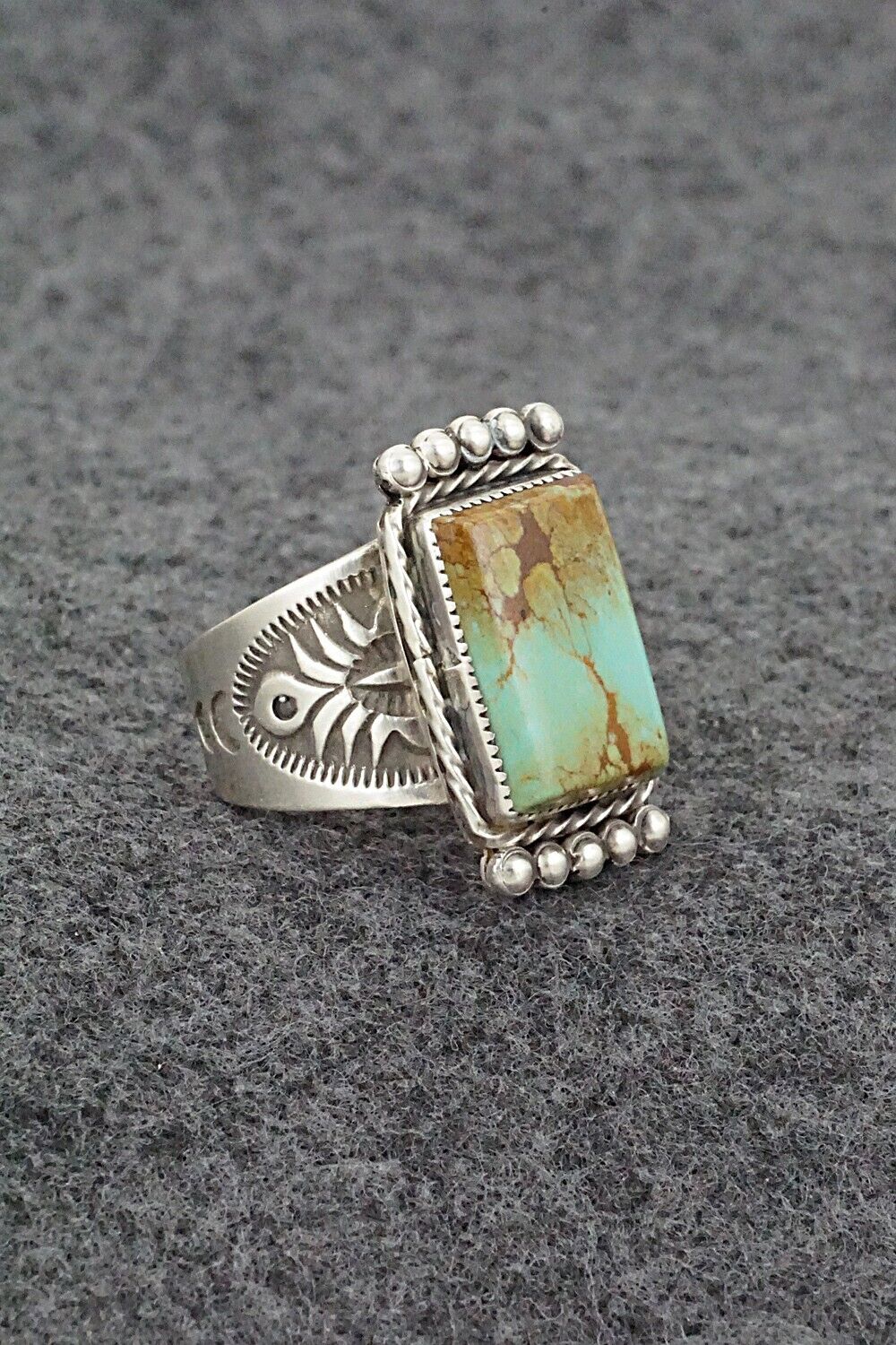 Turquoise & Sterling Silver Ring - Adrienne Gordon - Size 9