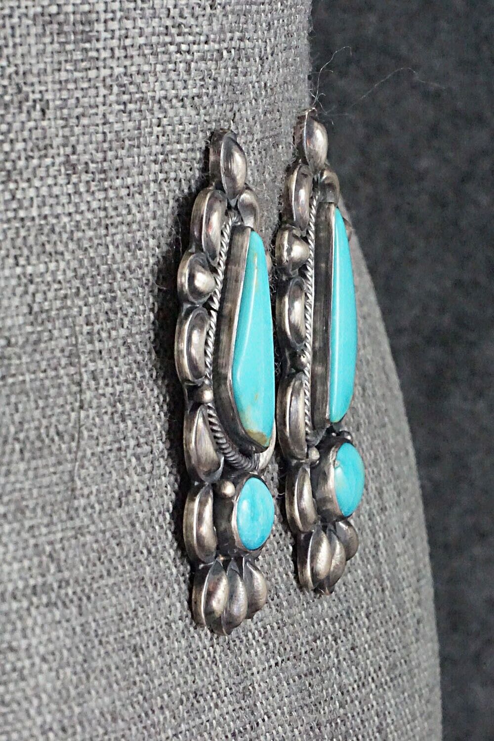 Turquoise & Sterling Silver Earrings - Bernyse Chavez