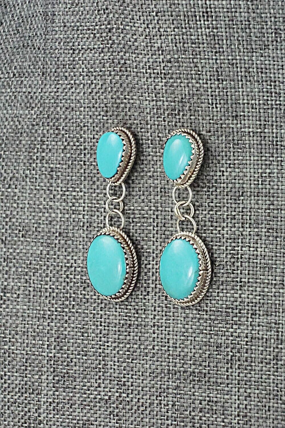 Turquoise & Sterling Silver Earrings - Ernest Hawthorne