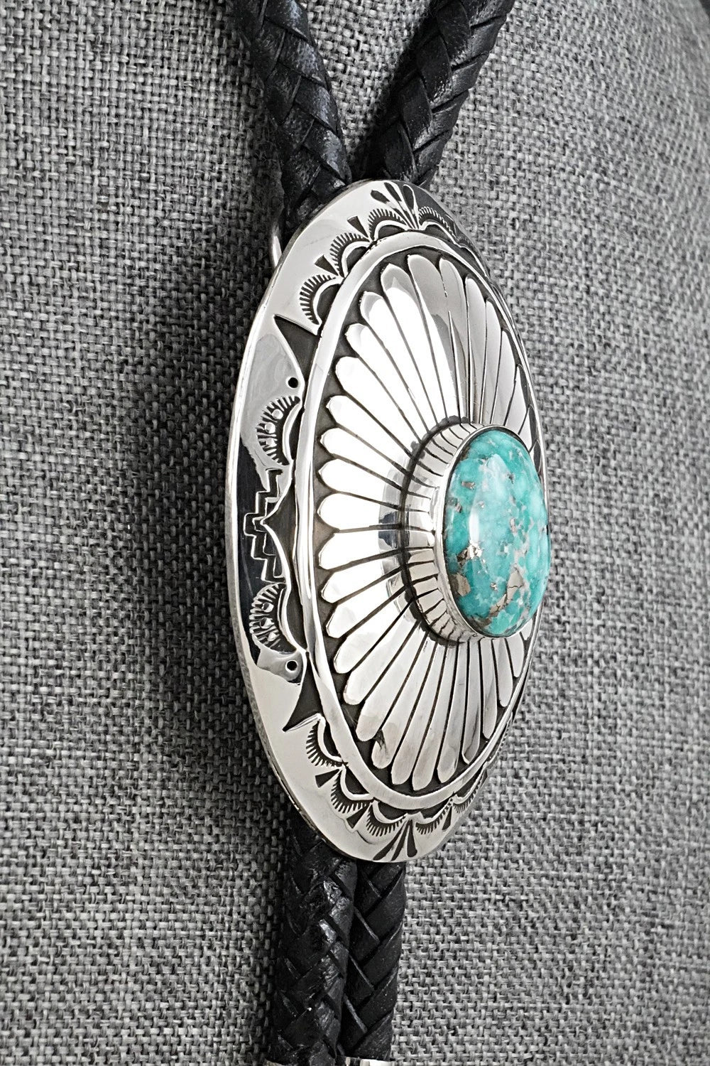 Turquoise & Sterling Silver Bolo Tie - Charlie John